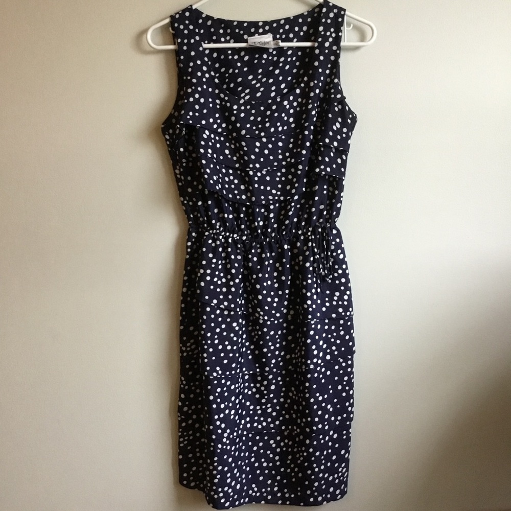 Navy polka dot dress